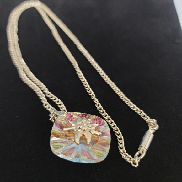 VINTAGE aurora crystal Germany sun necklace rare - Picture 2 of 15